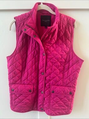 Talbots Hot Pink Quilted Sleeveless Vest